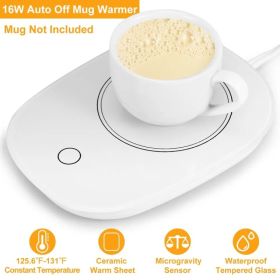 Coffee Mug Warmer Cup Warmer Auto Shut Off Coffee Tea Milk Electric Heater Pad Office Home Desk Coffee Mug Warmer (Option: White)