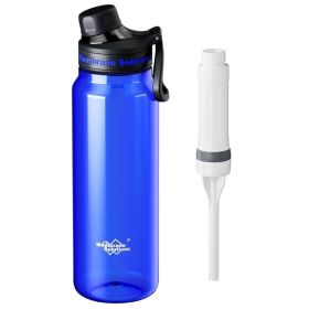 1060mL Water Filter Bottle, 4Stage F Daily Hydration Travel, Blue Translucent (Option: W14013564)