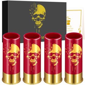 4pcs Skull Shot Glasses, 1.5oz - Reusable, High-Quality Plastic Bullet Cups For Whiskey, Cocktails & Wine, Perfect For Bars, Parties & Gifts (Option: Red XJB020607)