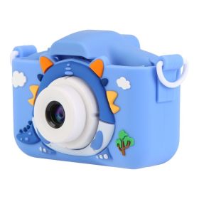 Pink-Blue Options -- 1Pc Dinosaur Kids Selfie Camera Cartoon Camera 48MP 1080P HD Digital Camera With Cartoon Case Card Reader 32G MMC Card For B (Option: Blue)