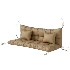 4-Piece Back and Seat Cushion Pillows Replacement and Pillows, Patio Chair Cushions Set with Ties, khaki (Option: Khaki-640x290x290 mm)